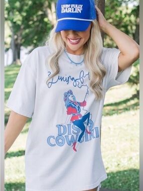 Mallory Ervin / Living Fully Co collab with Disco Cowgirl Shirt - Creamy grayish